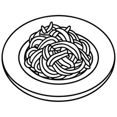 Minimalist Spaghetti Plate Line Art Design