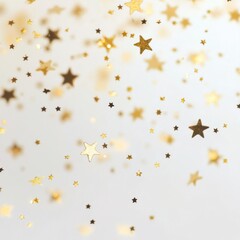 Obraz premium Whimsical gold stars on white background
