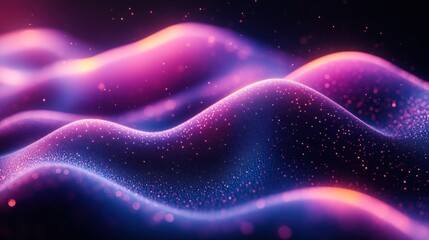 Obraz premium Abstract waves of vibrant purple and pink hues create a mesmerizing visual effect with sparkling details
