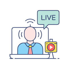 live broadcast icon, live broadcast vector illustration-simple illustration of live broadcast, perfect for live broadcast logos and icons