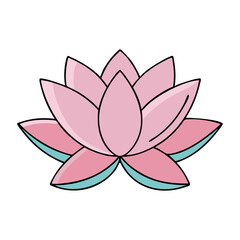 lotus flower icon, lotus flower vector illustration-simple illustration of lotus flower, perfect for lotus flower logos and icons