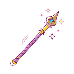 magic staff icon, magic staff vector illustration-simple illustration of magic staff, perfect for magic staff logos and icons