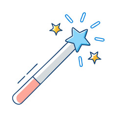 magic wand icon, magic wand vector illustration-simple illustration of magic wand, perfect for magic wand logos and icons