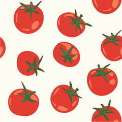 Tomato Seamless Pattern in hand drawn style