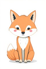 Obraz premium there is a cartoon fox sitting down with a collar on