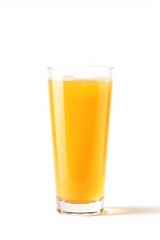there is a glass of orange juice sitting on a table