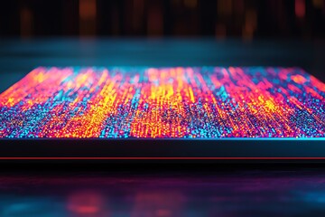Fototapeta premium A digital display glowing with vibrant and colorful patterns and textures.
