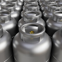 Cilindros dispostos de forma empilhada e alinhada