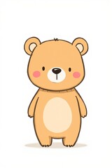 Fototapeta premium there is a cartoon bear standing up with its paws crossed