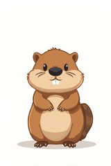 cartoon groundhog standing on its hind legs and looking at the camera