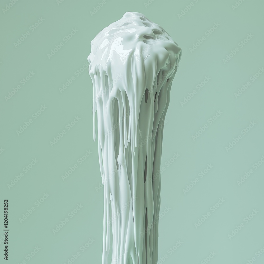 Poster Surreal dripping objects in clean environment artistic concept minimalistic viewpoint for visual impact