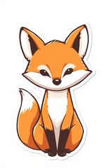 Obraz premium cartoon fox sitting on the ground with its eyes closed