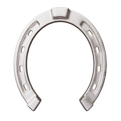 Horseshoe silver isolated on white, transparent. Talisman good luck and fortune symbol © Rawf8