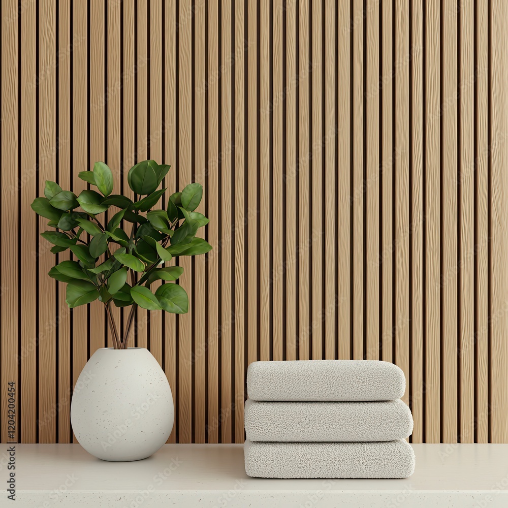 Poster relaxing spa environment with organic textures and details in a calm setting
