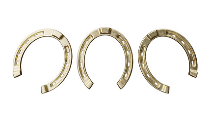 Horseshoes gold isolated on white, transparent. Talisman good luck and fortune symbol © Rawf8