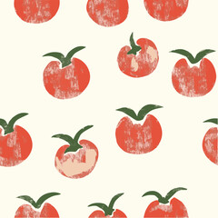 Tomato Seamless Pattern in hand drawn style
