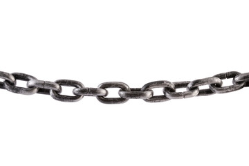 Obraz premium Old metal chain isolated on white background with clipping path 