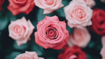 Beautiful pink and red roses showcasing delicate petals and vibrant colors.