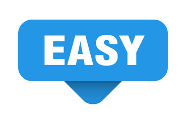 easy sticker. easy sign on transparent background