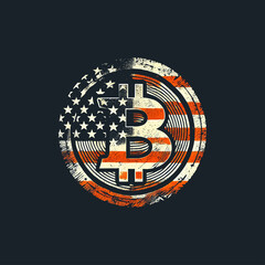 American Bitcoin T-shirt design, Bitcoin T-shirt design for USA