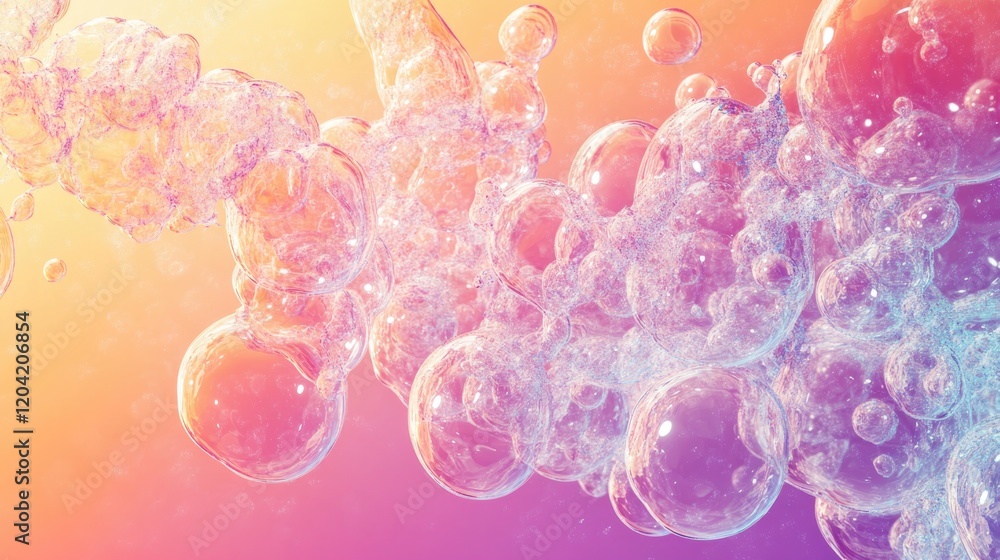 Poster creative display of digital thought bubbles forming complex pattern against gradient background