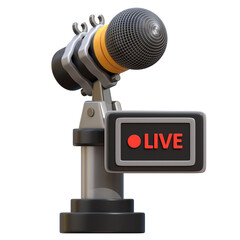 Live Podcast 3D Icon. Ideal for apps, websites, and promotional content. High-quality 3D render with a modern, vibrant design