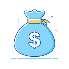 money bag icon, money bag vector illustration-simple illustration of money bag, perfect for money bag logos and icons