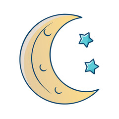 moon icon, moon vector illustration-simple illustration of moon, perfect for moon logos and icons