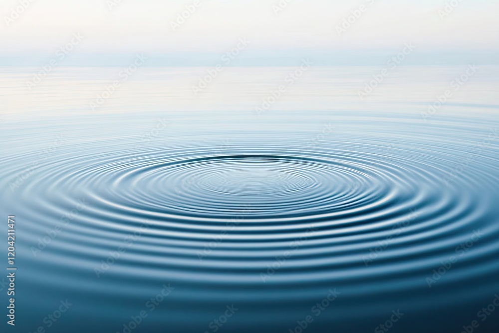 Poster minimalist design featuring concentric circles fading into background symbolizing ripple effect of c