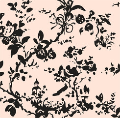 botanical floral vector seamless pattern with roses herbs and leaves big set background with flowers