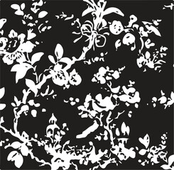 Fototapeta premium botanical floral vector seamless pattern with roses herbs and leaves big set background with flowers