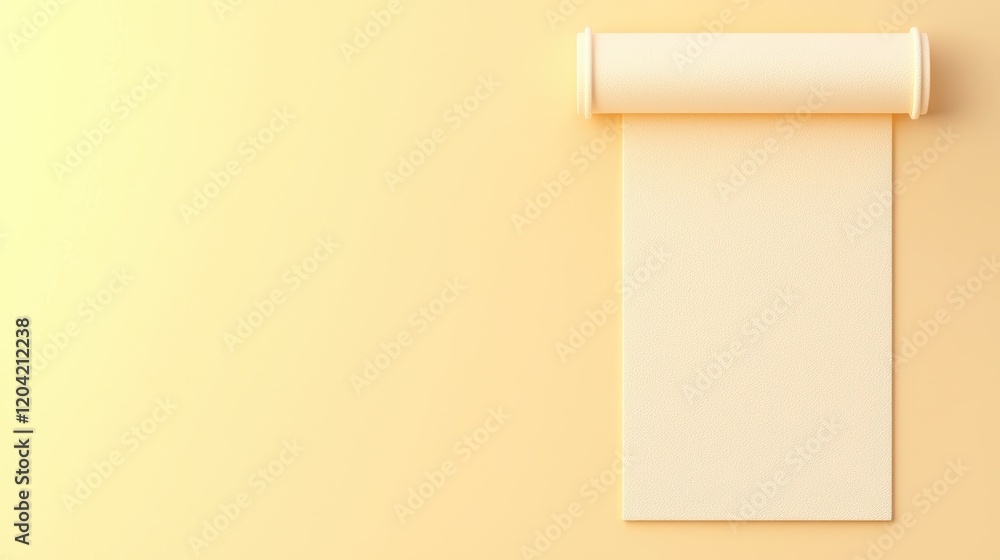 Poster soft yellow background with paper scroll