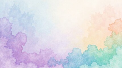 Pastel Cloud Formations A Soft and Dreamy Watercolor Background for Design Projects