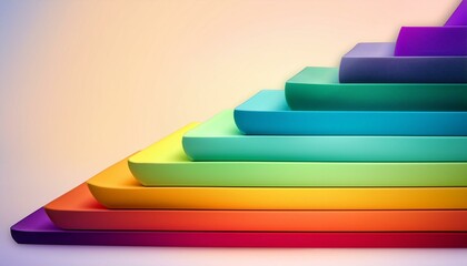 기본 선 위에 덧그려진 색상층, 각 층이 상승 곡선을 따라 점점 더 진해지는 디자인