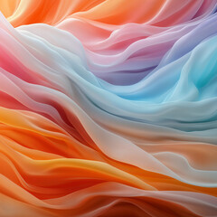 Obraz premium Soft flowing fabric in vibrant colors creates serene atmosphere