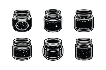 black and white jars