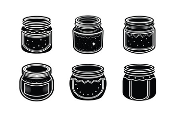 black and white jars