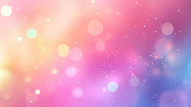 Dreamy Pastel Bokeh Background with Sparkling Lights and Soft Focus
