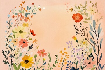 Vibrant floral arrangement on a soft peach backdrop evoking joy and serenity in artistic expression