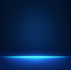 Obraz premium Blue Gradient Background for Studio Product Display, Dark Blue Backdrop Wall Scene with Soft Lighting and Commercial Vector Illustration for Photography and Design Projects
