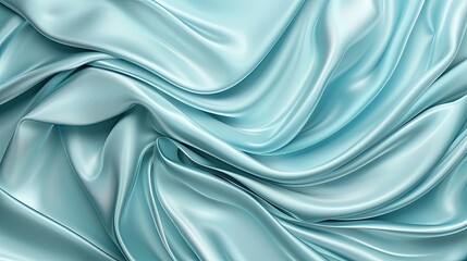 Fototapeta premium Soft Light Blue Silk Fabric Background with Elegant Flowing Texture