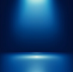Fototapeta premium Blue Gradient Background for Studio Product Display, Dark Blue Backdrop Wall Scene with Soft Lighting and Commercial Vector Illustration for Photography and Design Projects