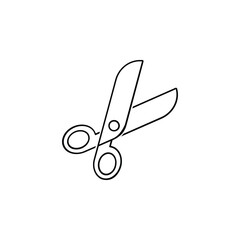 simple black and white scissors icon
