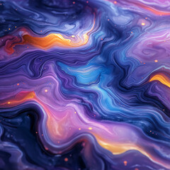 Fototapeta premium Vibrant abstract waves of purple, blue, and orange colors