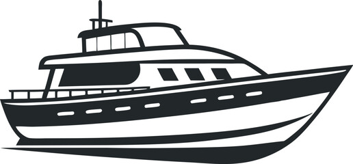 illustration of a ship, ship in the sea, Boat silhouette vector design