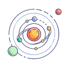 planetary orbit icon, planetary orbit vector illustration-simple illustration of planetary orbit, perfect for planetary orbit logos and icons © Waliul
