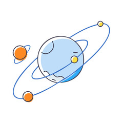 planetary orbit icon, planetary orbit vector illustration-simple illustration of planetary orbit, perfect for planetary orbit logos and icons © Waliul