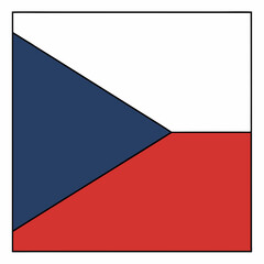 Czech Republic Flag: Geometric design with blue, white, and red triangles.
