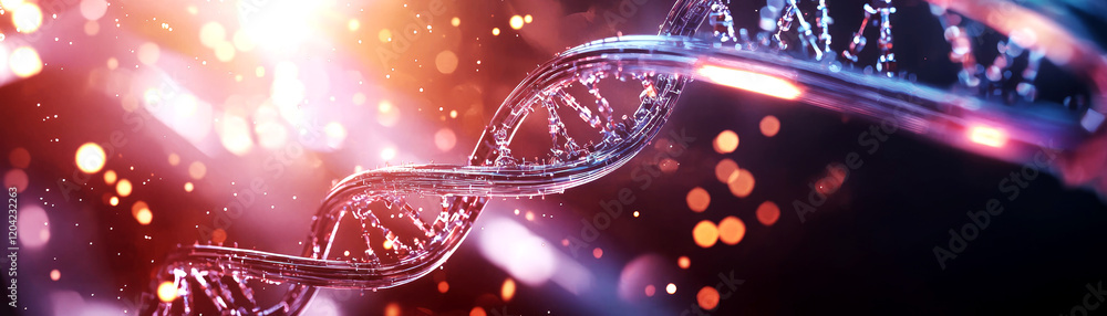 Aufkleber exploring the depths of genetic science dna structure visualization laboratory setting digital art m