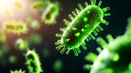 Fototapeta premium Investigating microbial dynamics in a biology laboratory capturing the intricacies of microbes in a controlled environment scientific research perspective